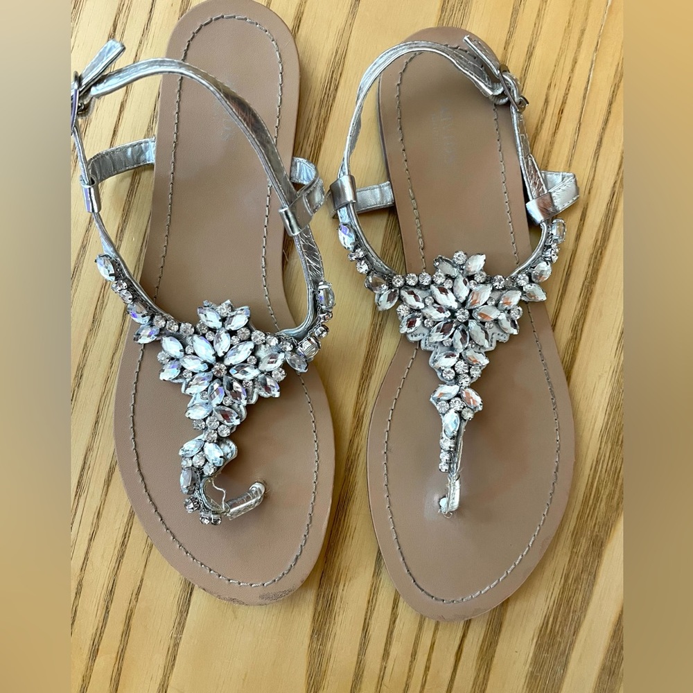 David’s Bridal Jeweled Strapped Sandel